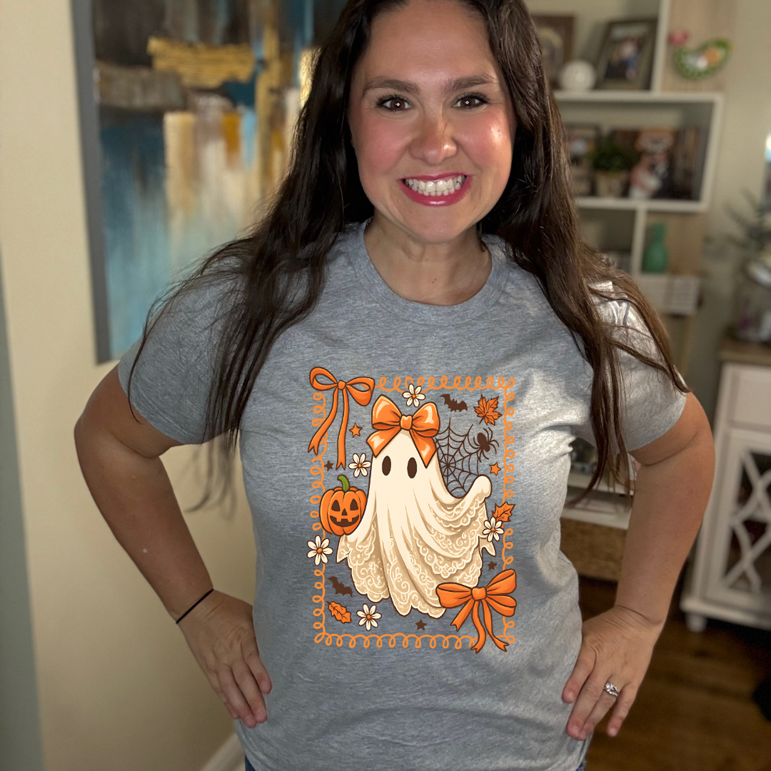 Orange Ribbon Ghost Tee
