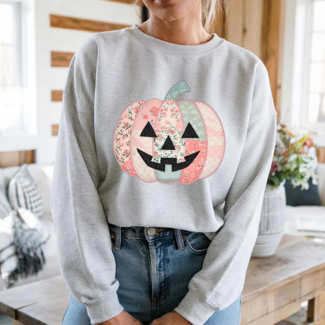 Preppy Floral Pink Pumpkin Sweatshirt