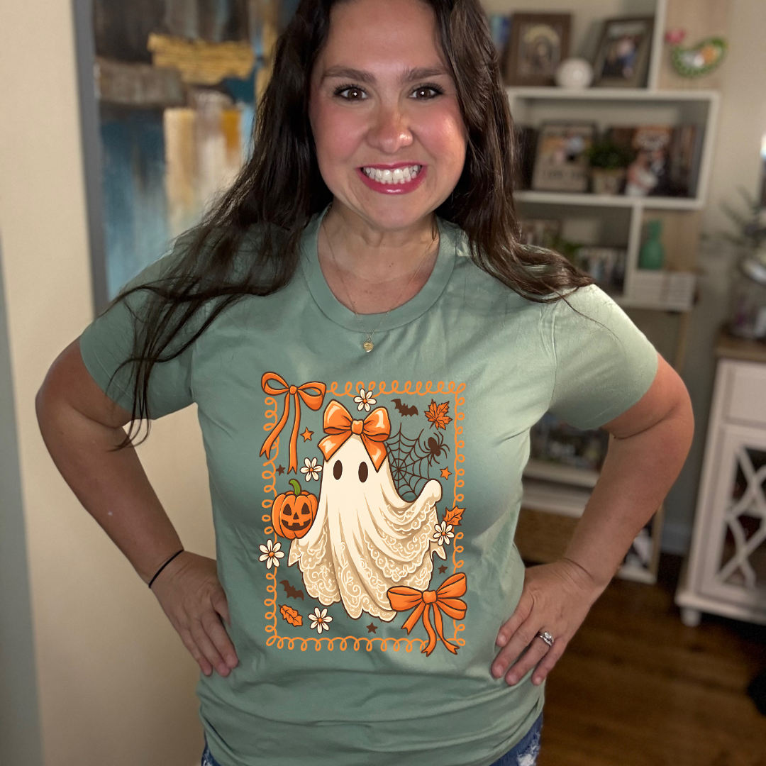 Orange Ribbon Ghost Tee