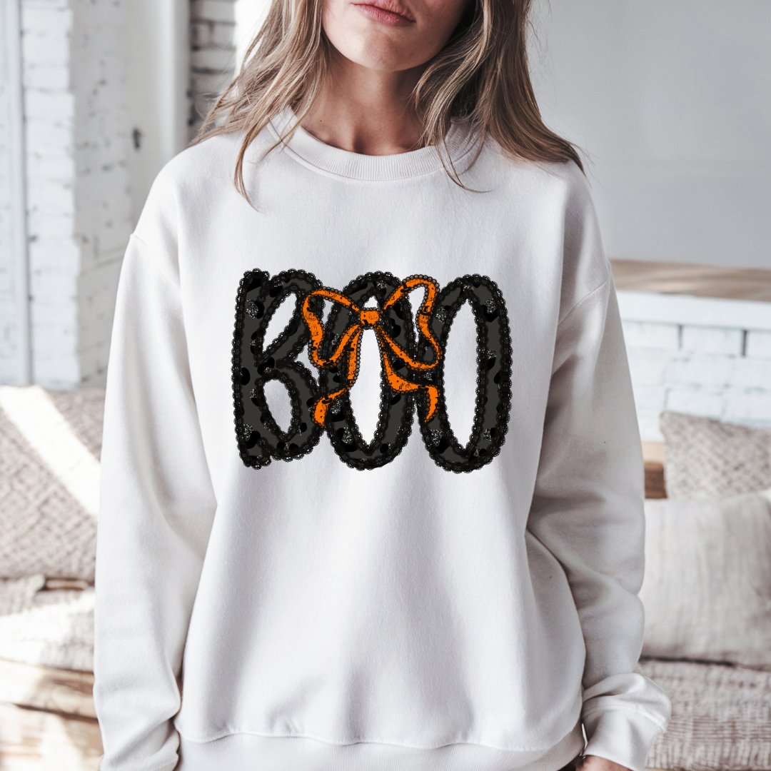 Coquette Halloween Lacey Boo Sweatshirt