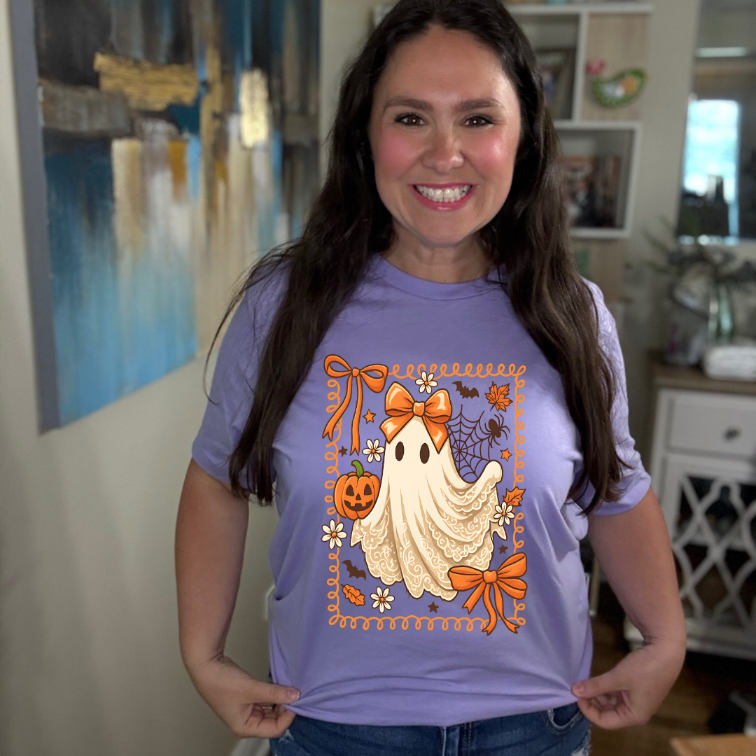 Orange Ribbon Ghost Tee