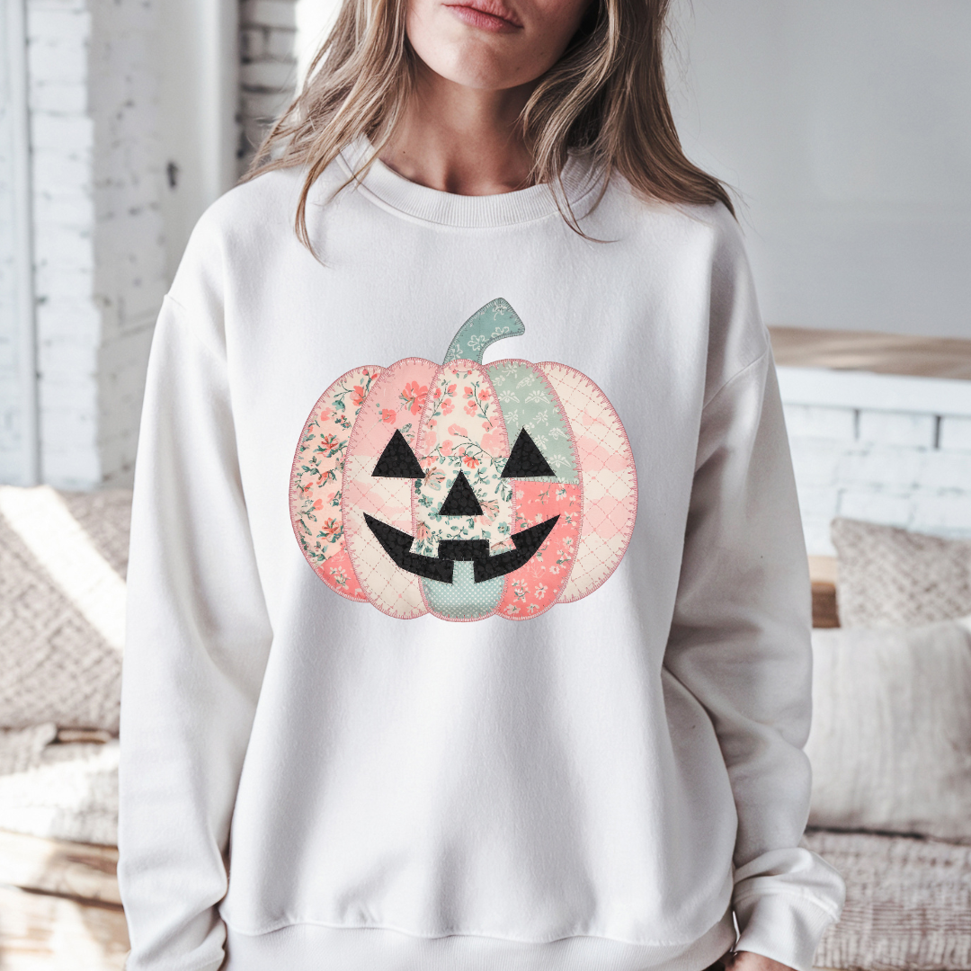 Preppy Floral Pink Pumpkin Sweatshirt