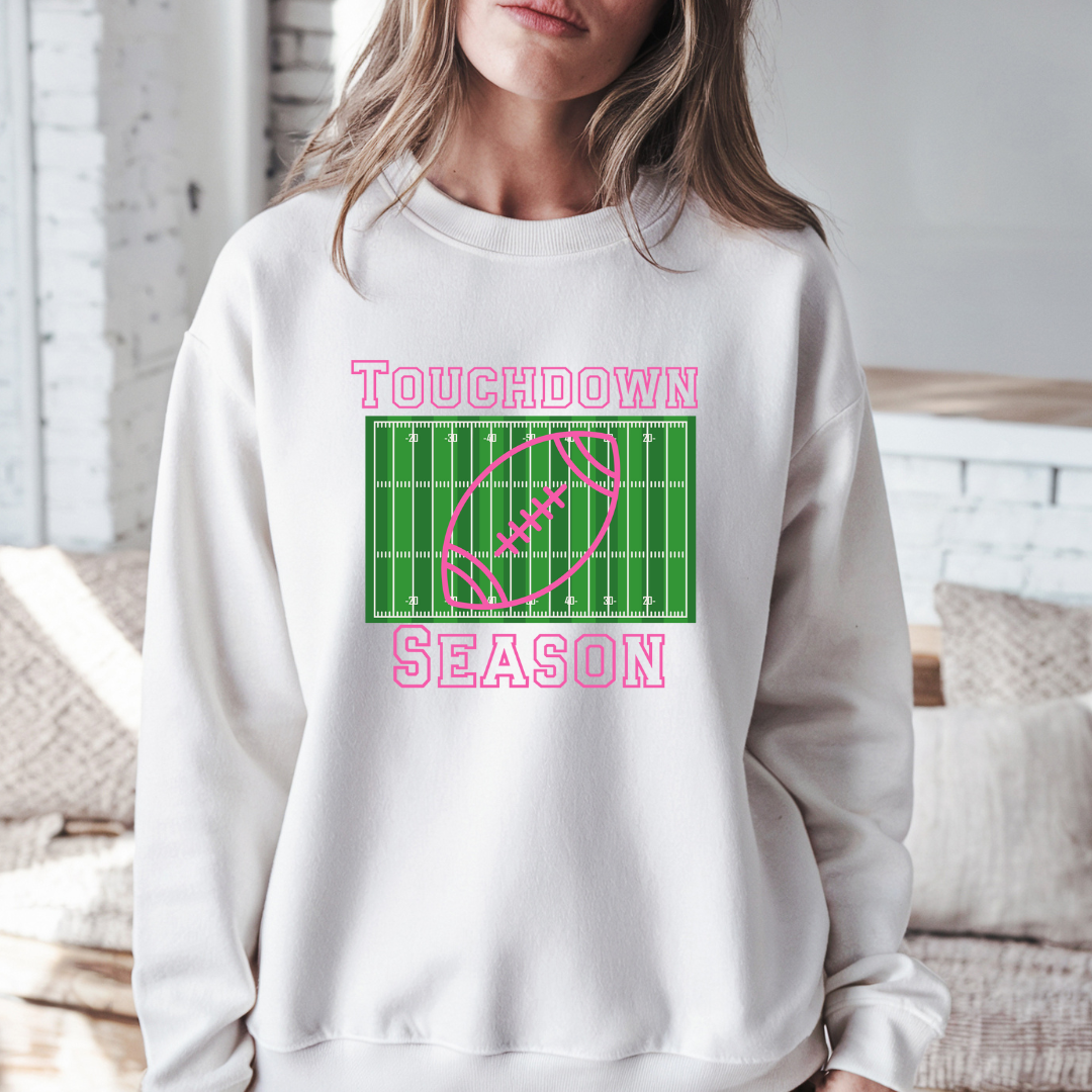 Touchdown Season in White Sweatshirt