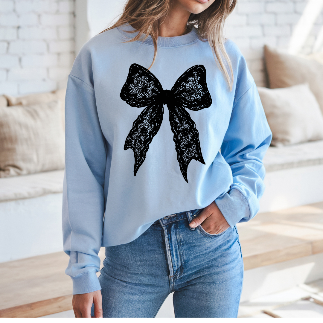 Gothic Lace Halloween Bow Sweatshirt