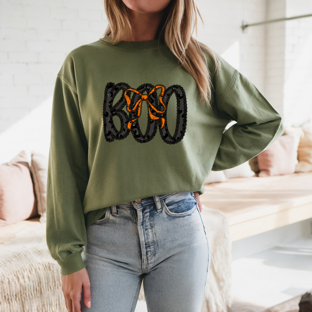 Coquette Halloween Lacey Boo Sweatshirt
