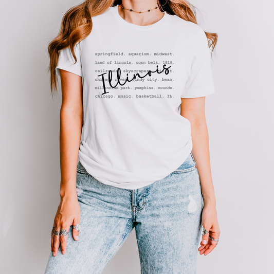 Illinois Words T Shirt