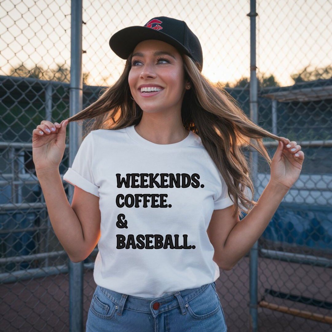 Weekends, Coffee Baseball| T-Shirt