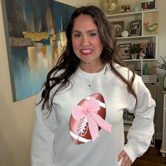 Crochet Pink Football| Sweatshirt or Hoodie