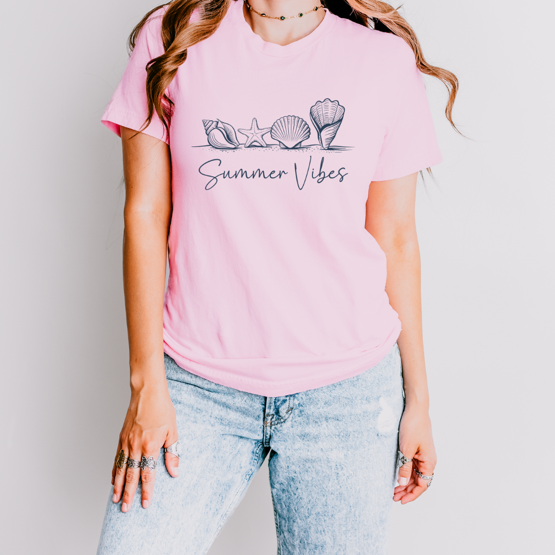 Navy Seashells T Shirt