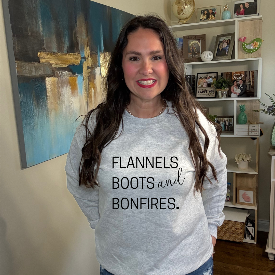 Flannel, Boots, & Bonfires Sweatshirt