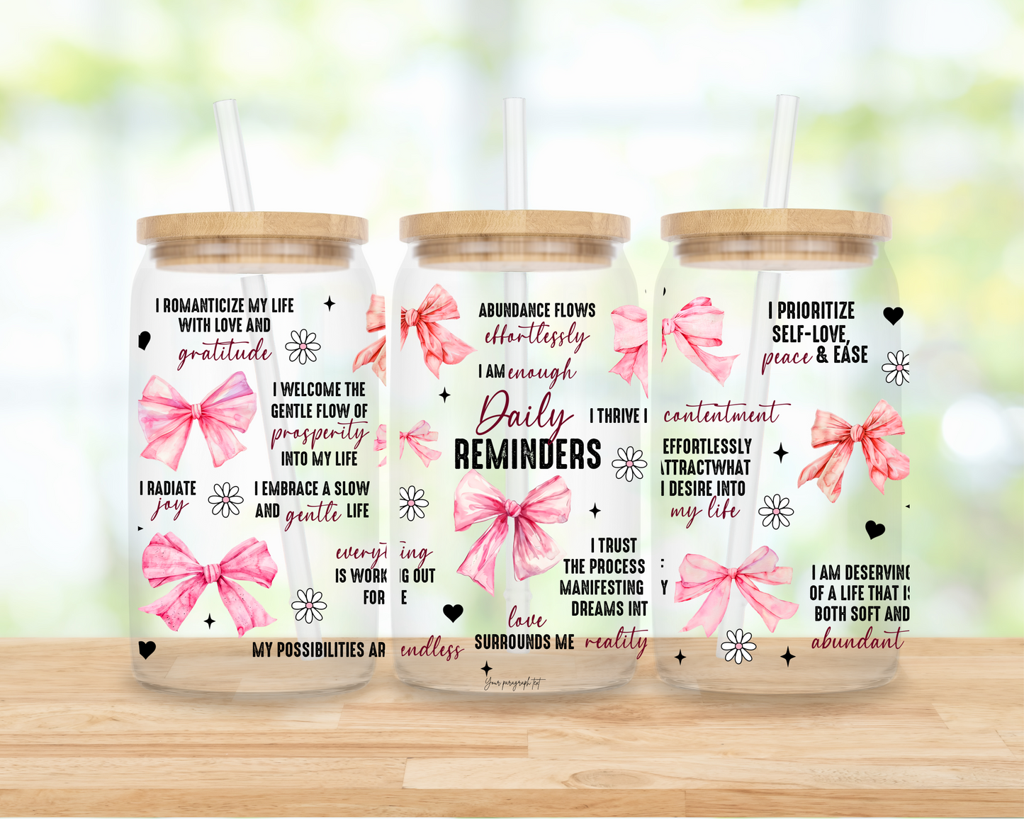 Daily Pink Reminders | Sipper Glass, 16 oz