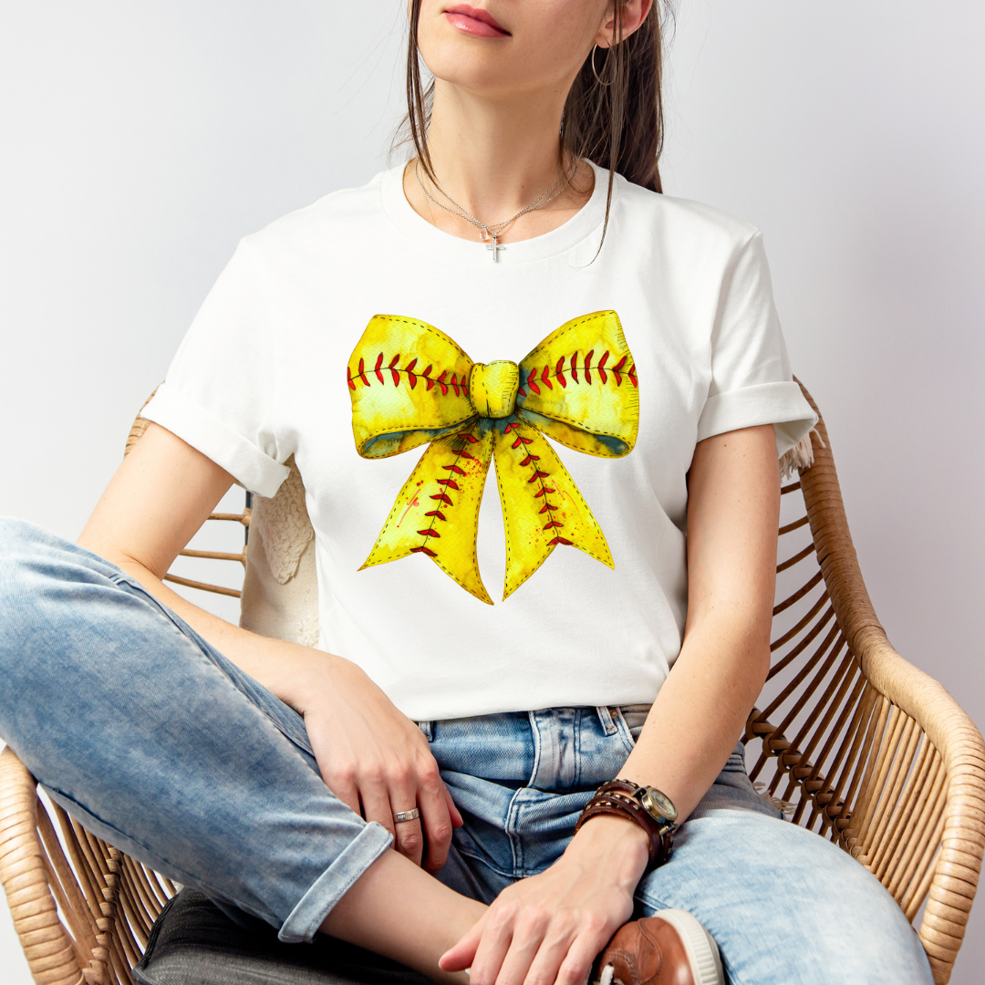 Softball Bow | Tshirt or Sweatshirt