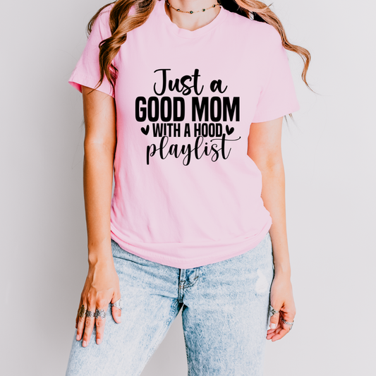 Mom with Hood Playlist T Shirt