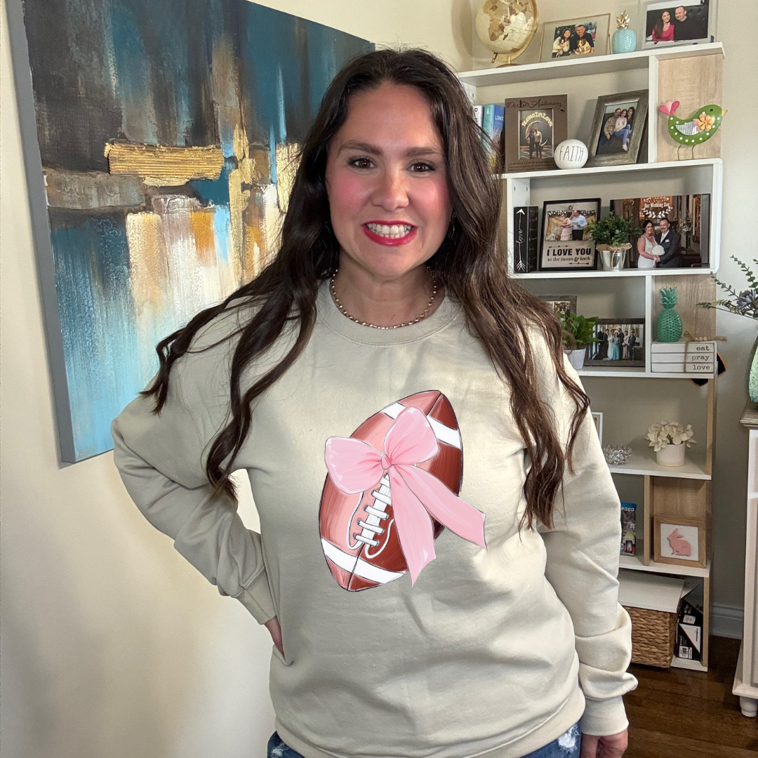 Crochet Pink Football| Sweatshirt or Hoodie