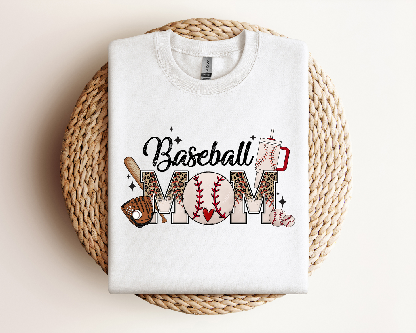 Leopard Baseball Mom | Sweatshirt or T-Shirt