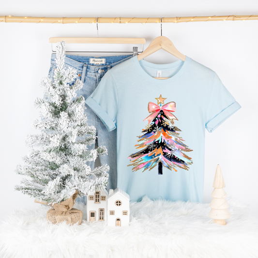 BrushStroke Colorful Xmas Tree Tee