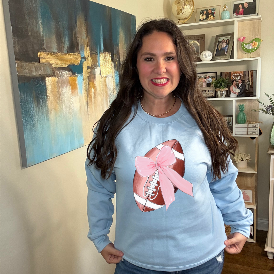 Crochet Pink Football| Sweatshirt or Hoodie