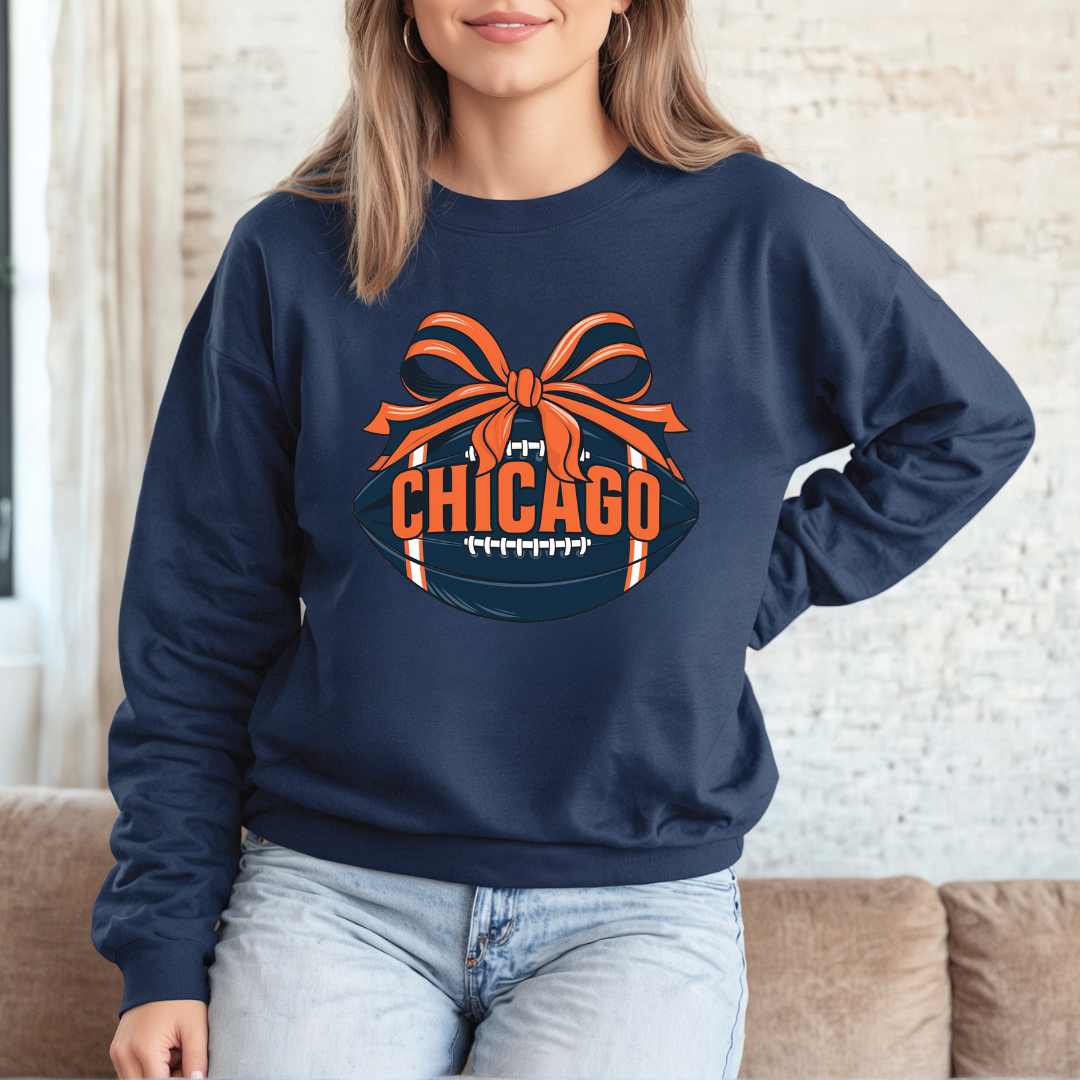 Chicago Football Bow Sweatshirt