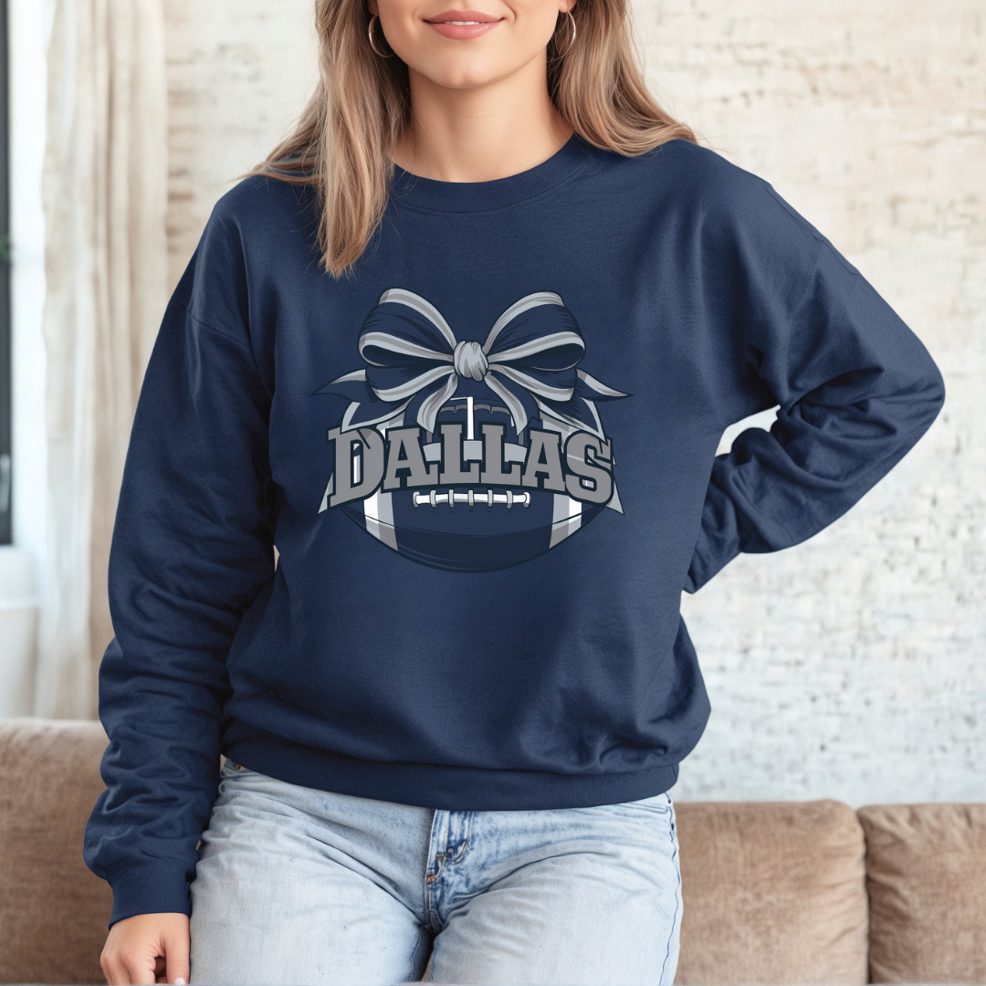 Dallas Football Bow Sweatshirt