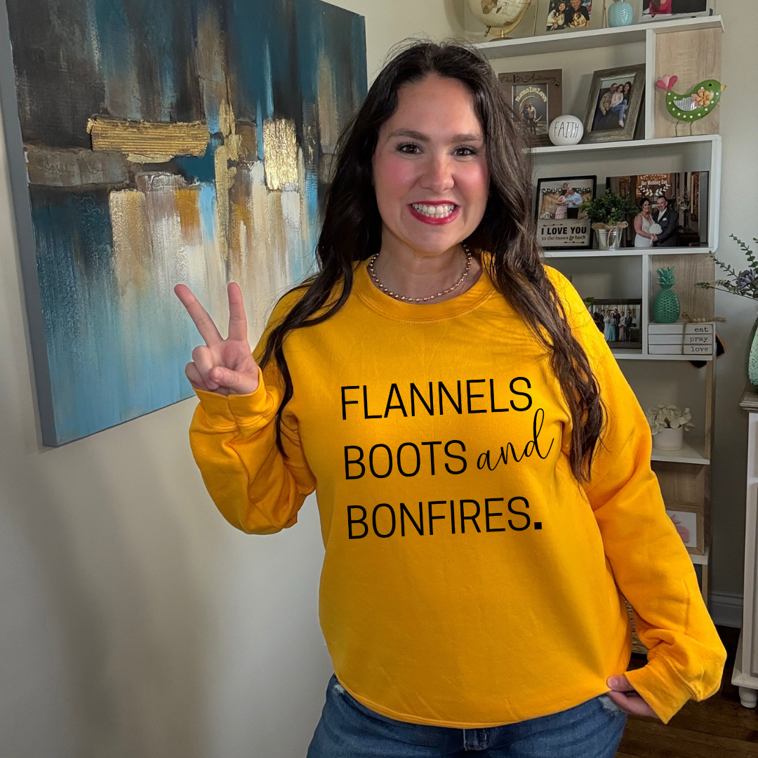 Flannel, Boots, & Bonfires Sweatshirt