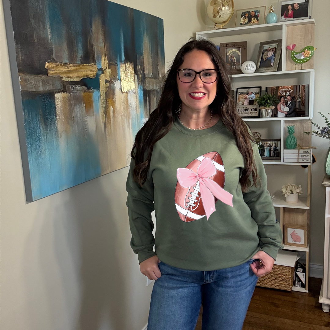 Crochet Pink Football| Sweatshirt or Hoodie
