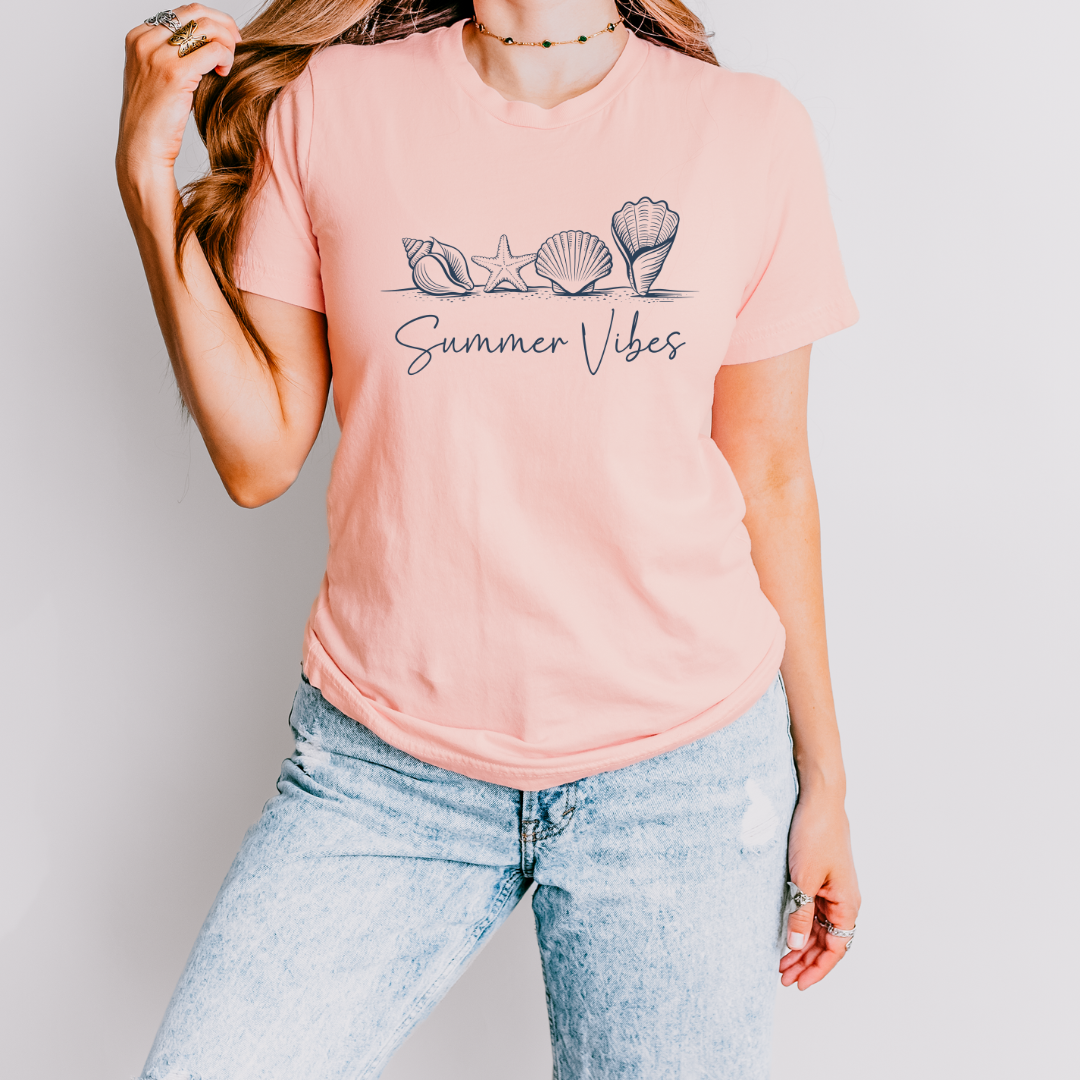 Navy Seashells T Shirt