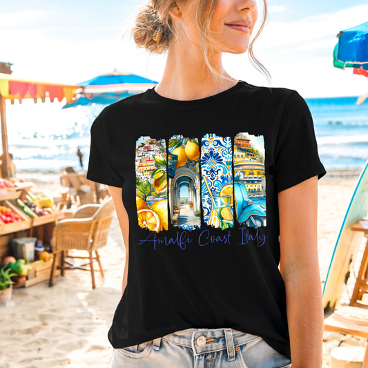 Airbrushed Amalfi Coast T Shirt