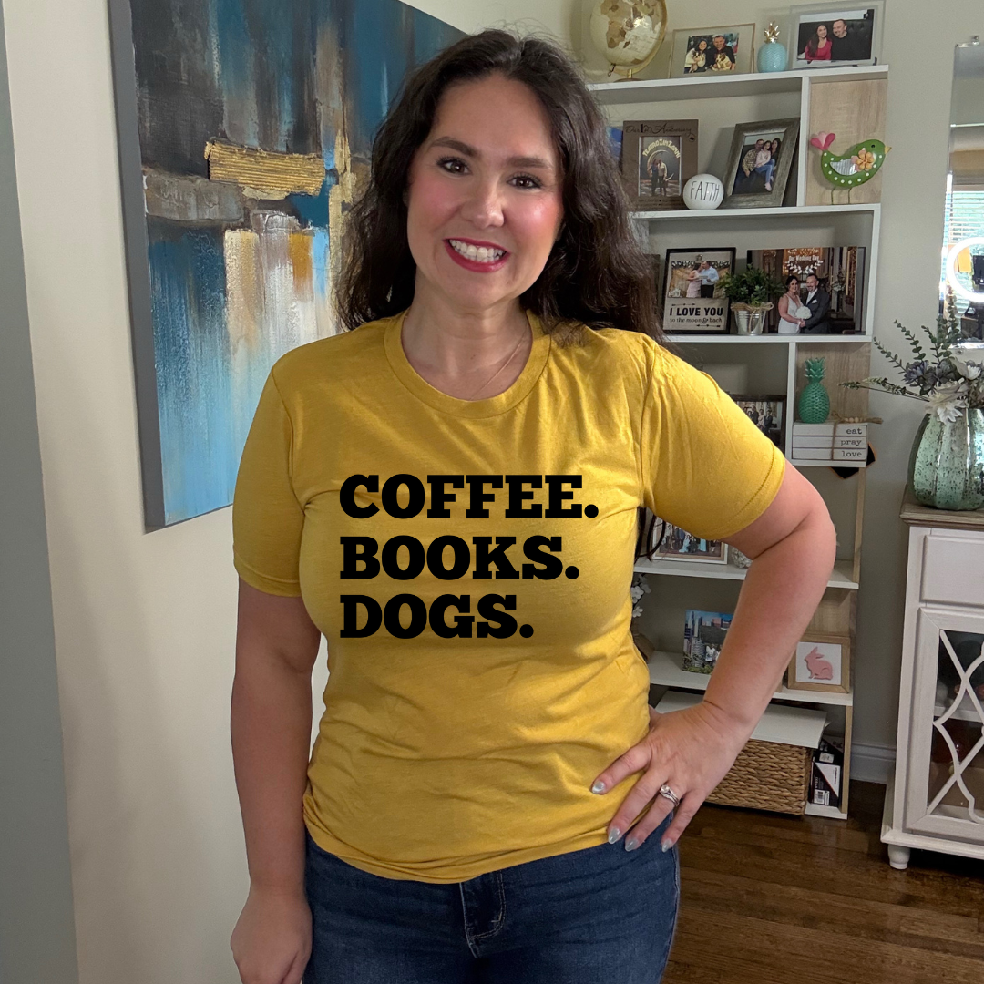 Coffee. Books. Dogs | Tee