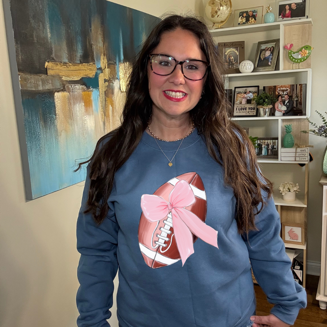 Crochet Pink Football| Sweatshirt or Hoodie