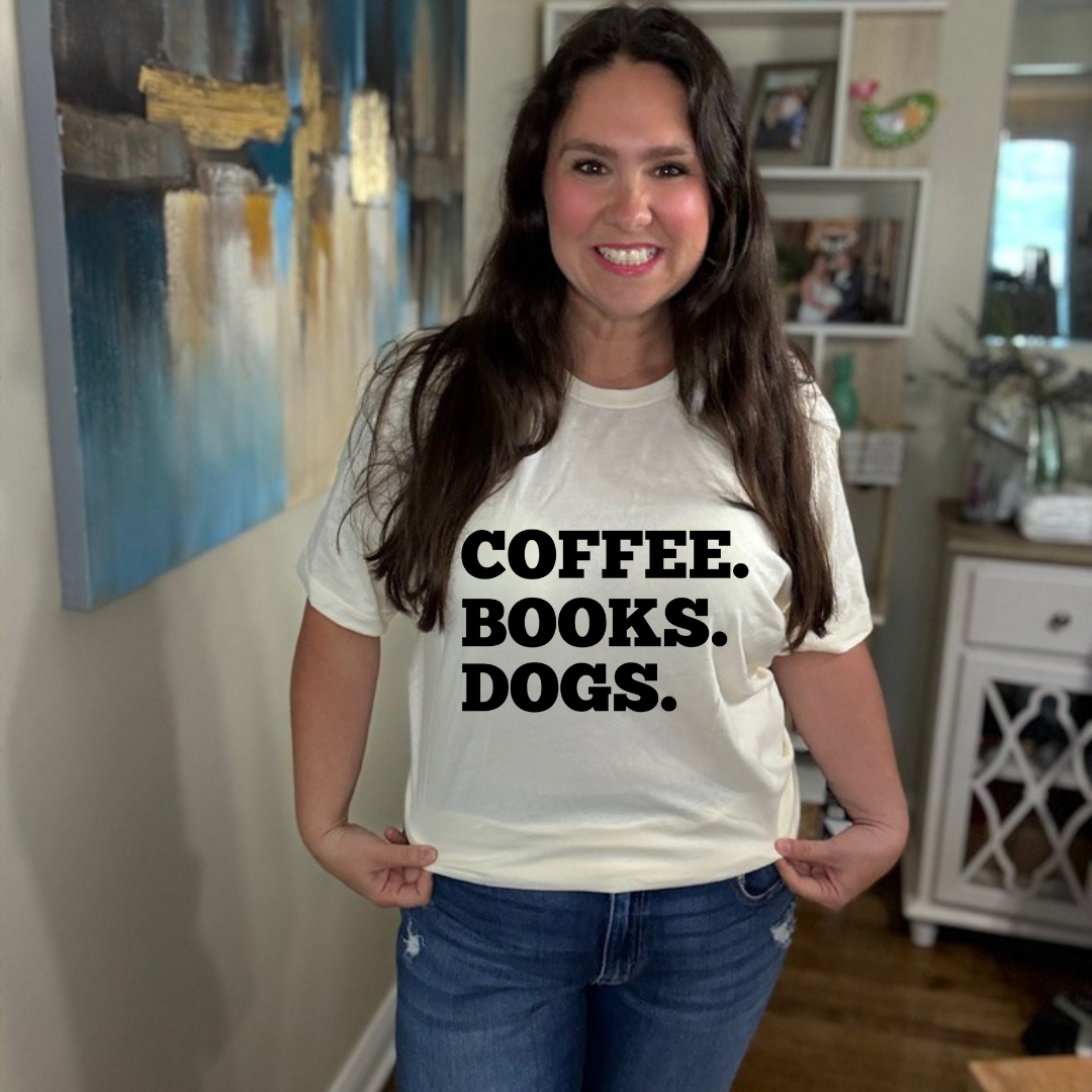 Coffee. Books. Dogs | Tee