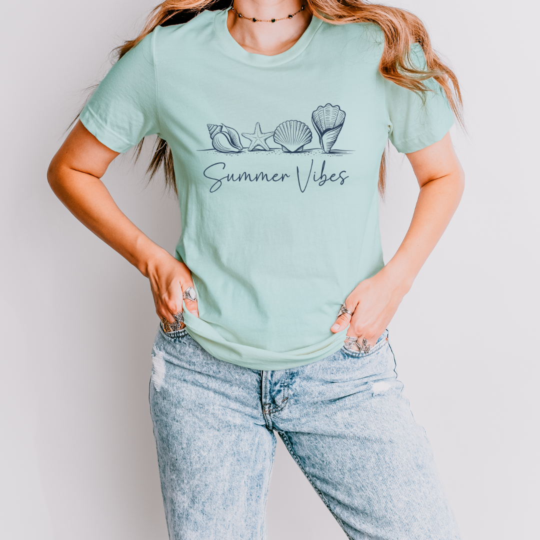 Navy Seashells T Shirt