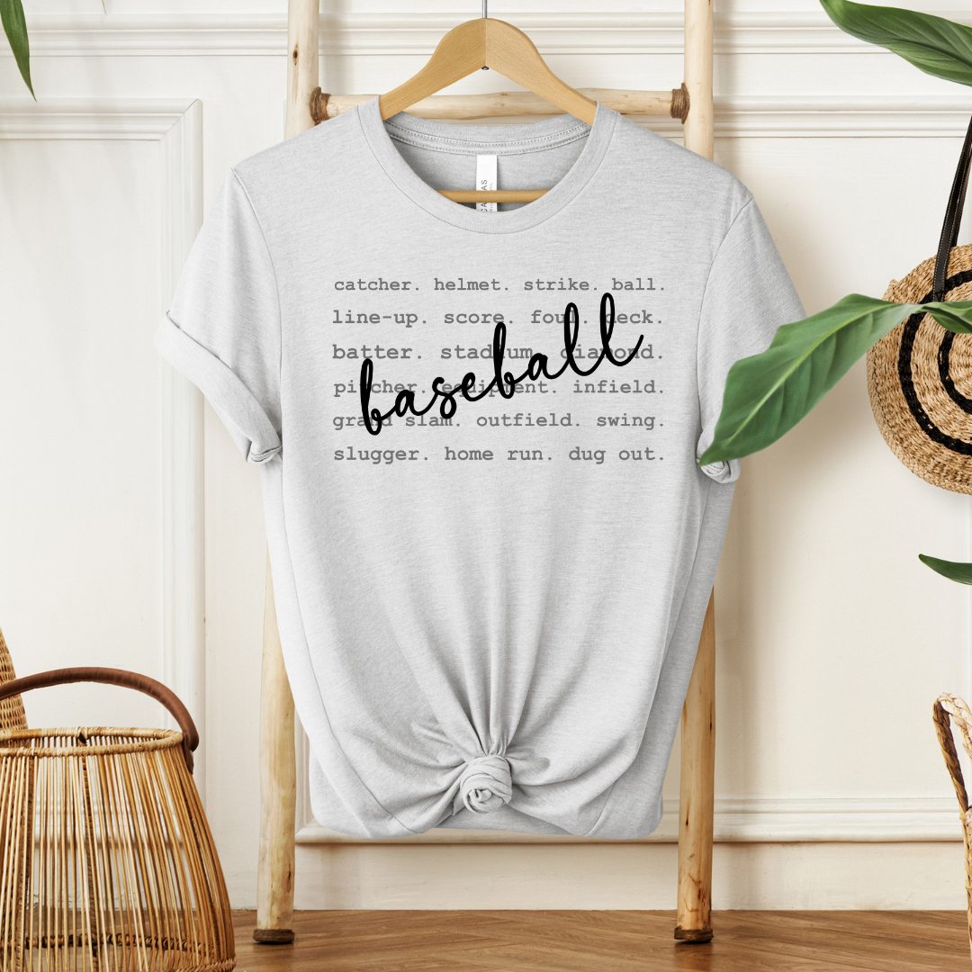 Baseball Words| Sweatshirt or T-Shirt