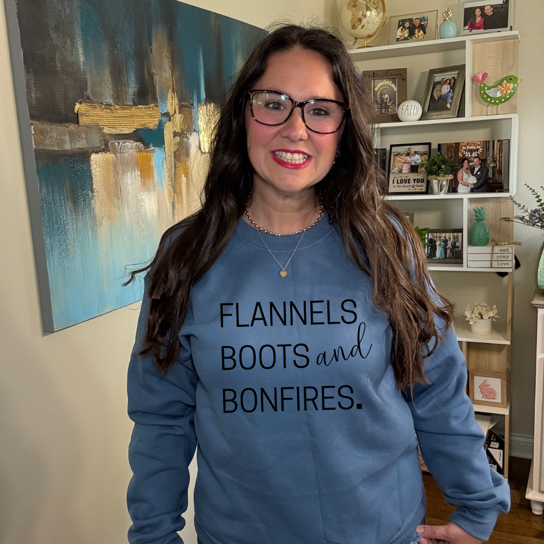 Flannel, Boots, & Bonfires Sweatshirt