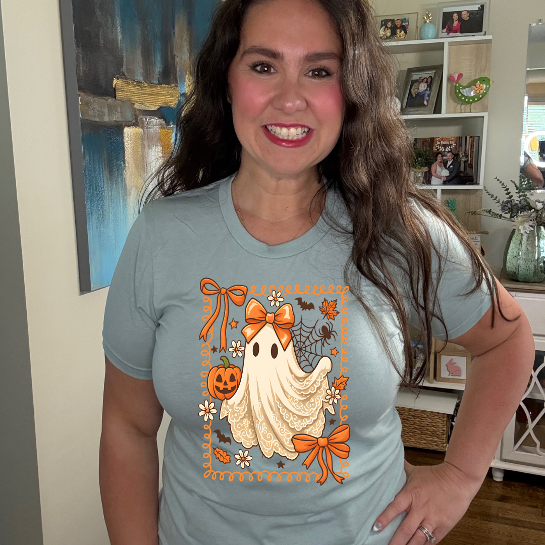 Orange Ribbon Ghost Tee