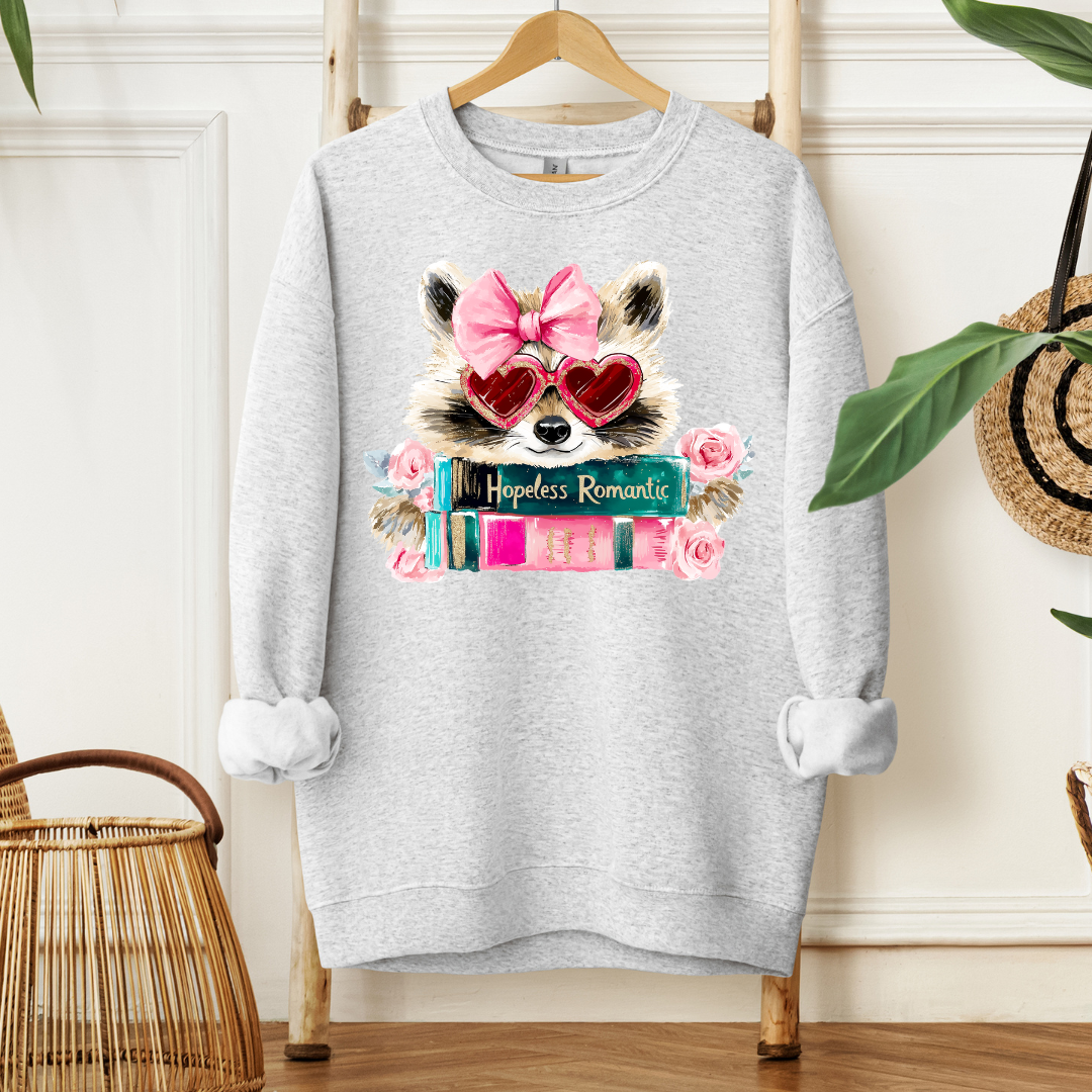 Hopeless Romantic Raccoon| T Shirt or Sweater