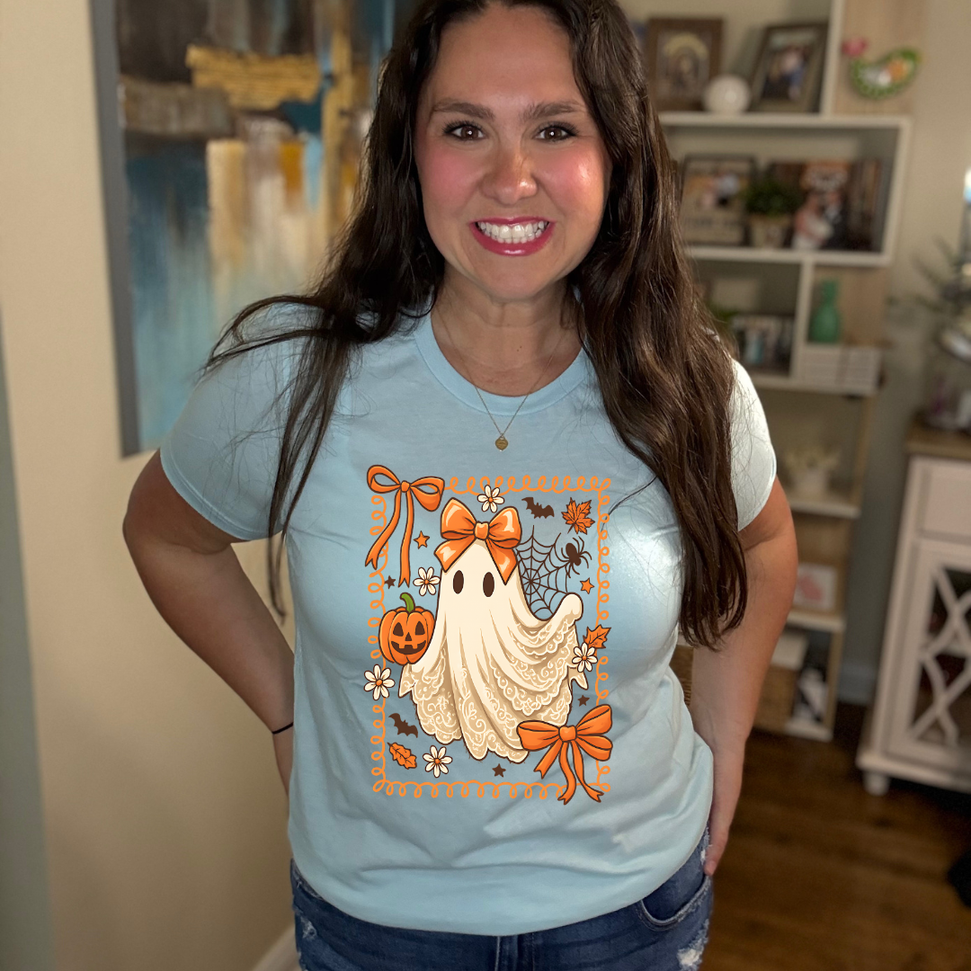 Orange Ribbon Ghost Tee