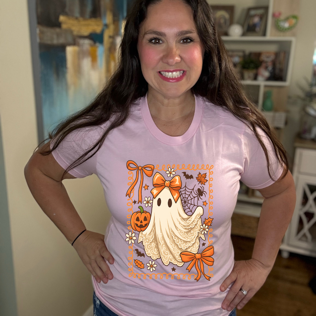 Orange Ribbon Ghost Tee