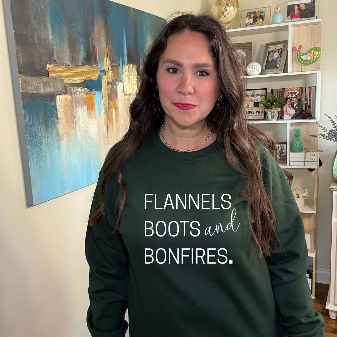 Flannel, Boots, & Bonfires Sweatshirt