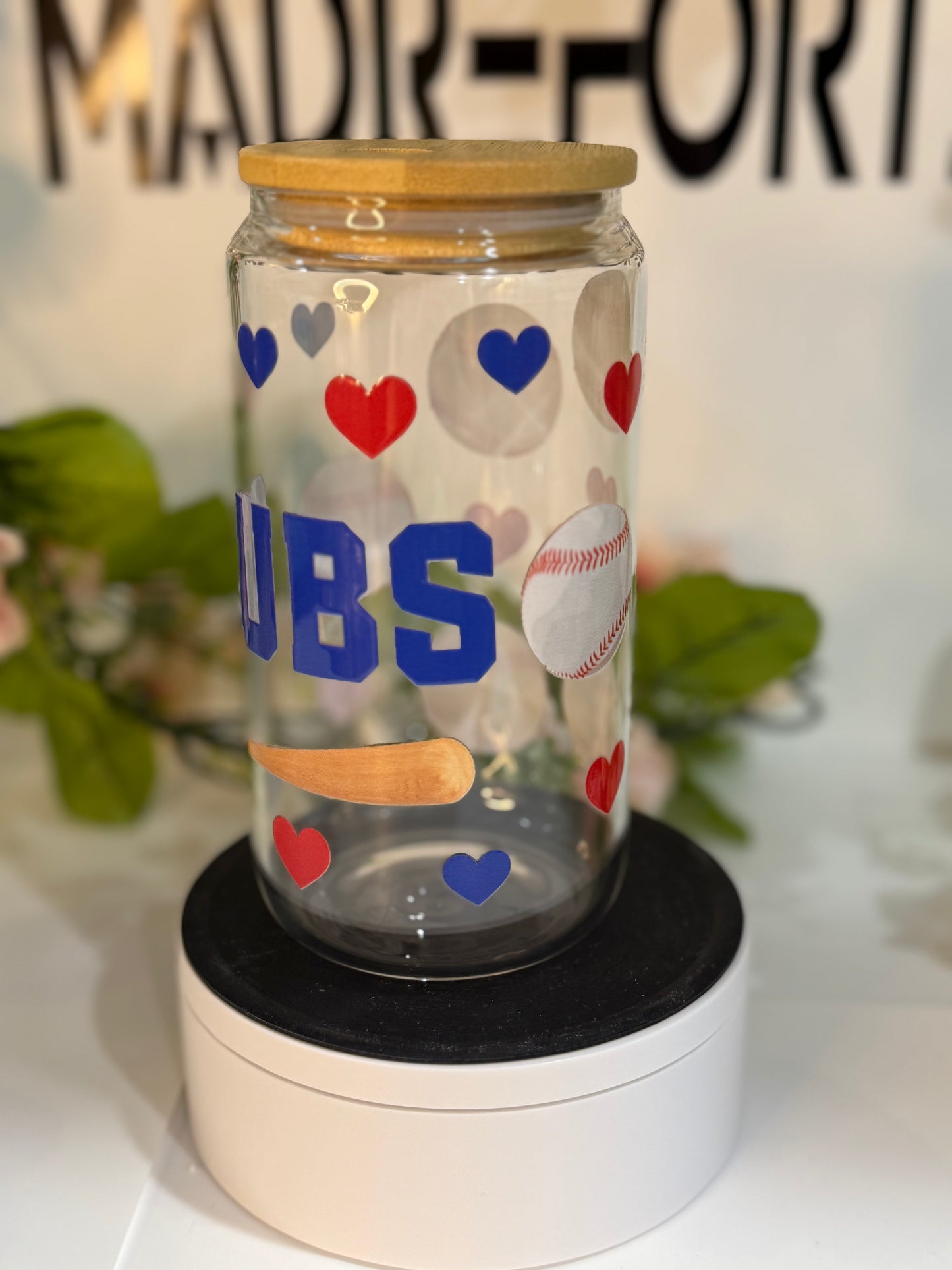 Cubs 16oz Sipper Glass Cups