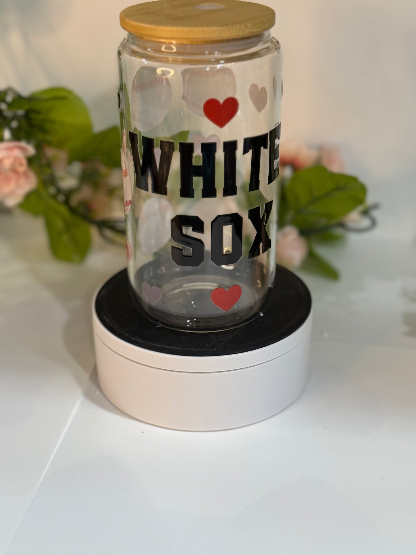 White Sox 16 oz Glass Sipper Cup