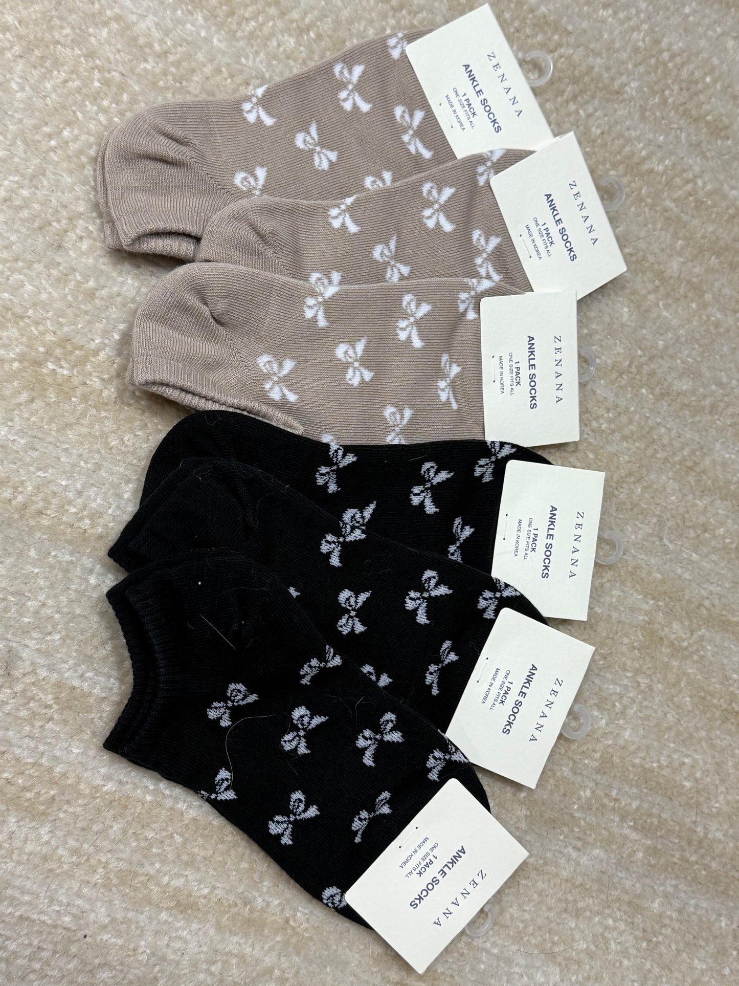 Zenana Bow Ankle Socks