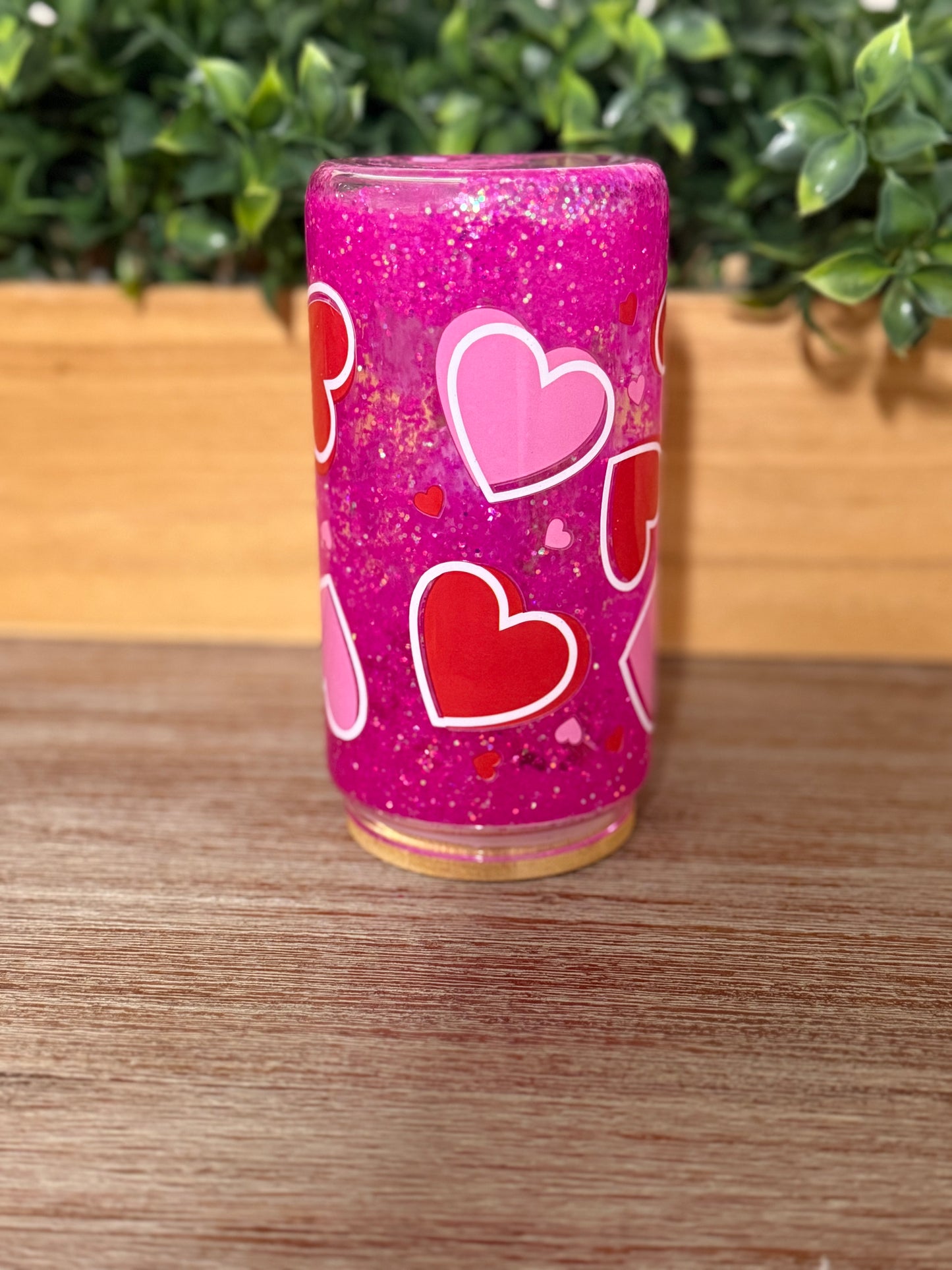 Valentine Hearts | Glitter Snow Globe Glass