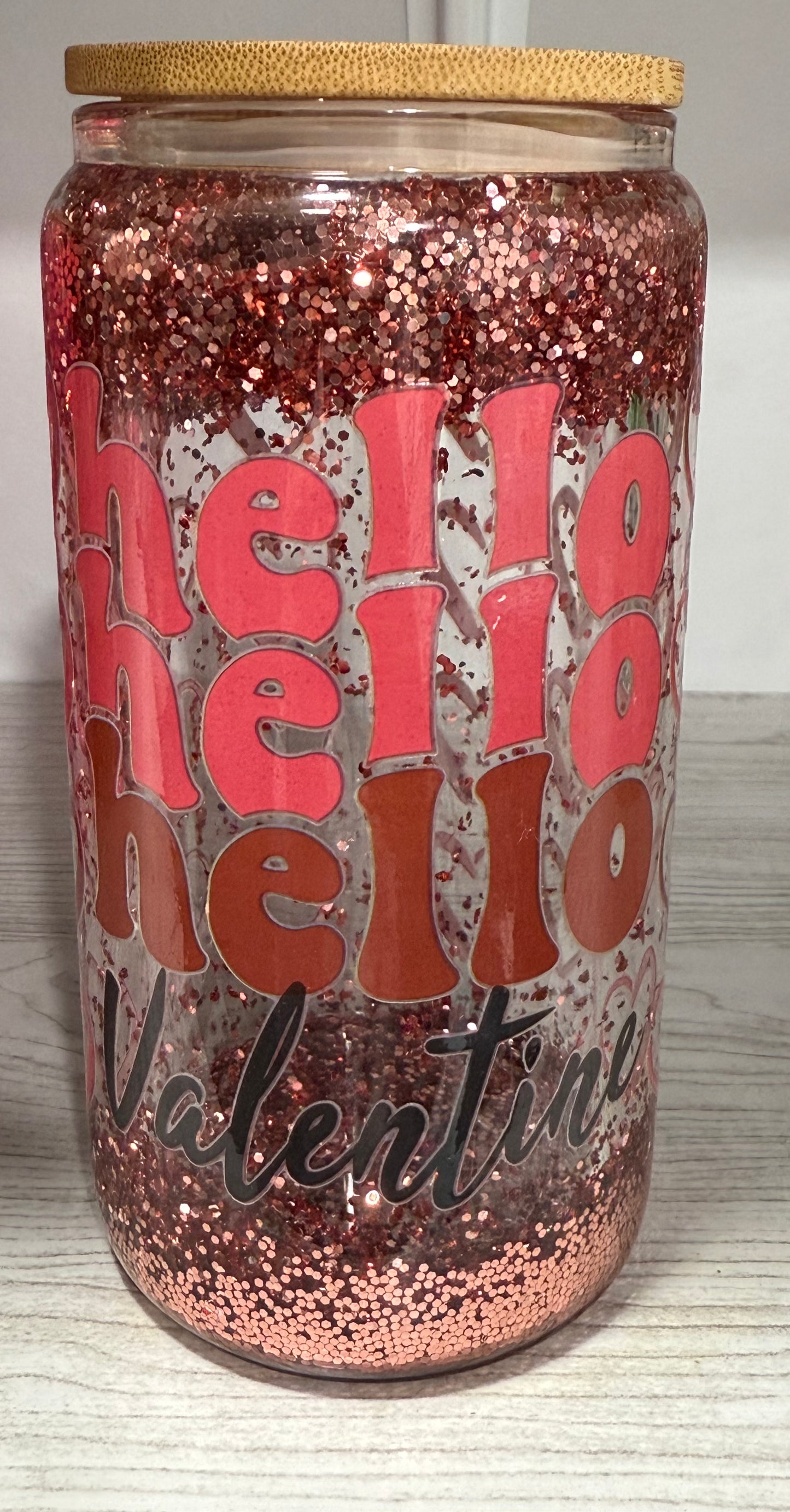 Hello Valentine | Glitter Glass