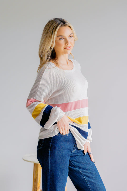Radiant Skies Striped Pullover