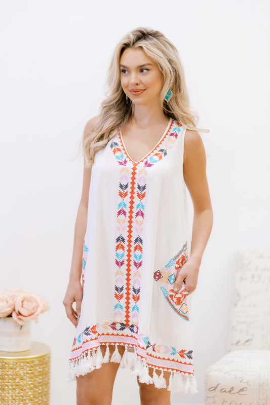 Embroidered Perfection - Dress