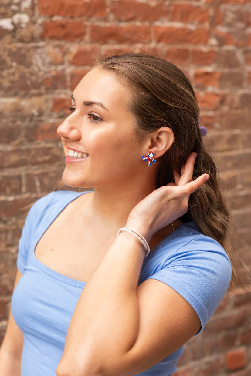 Bow Studs - Red, White & Blue