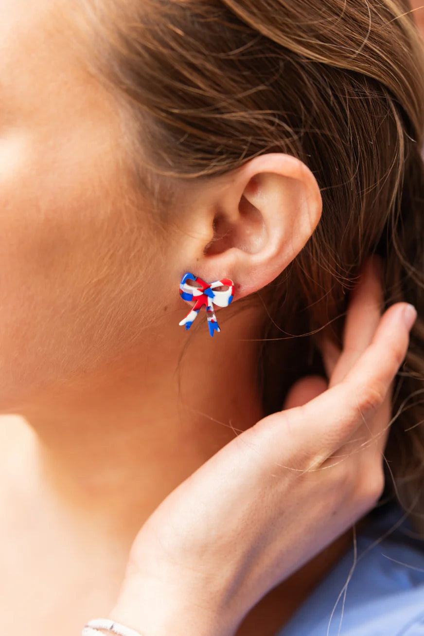 Bow Studs - Red, White & Blue