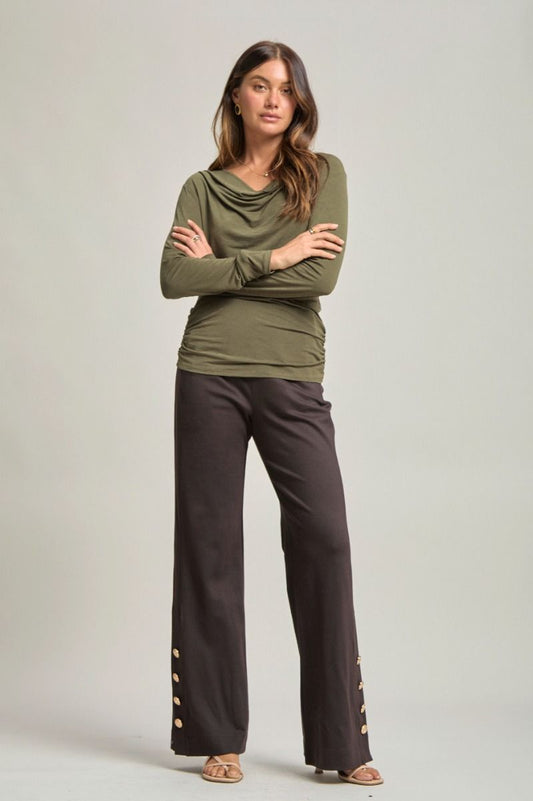 Dear Scarlett Ruched Blouse- Olive