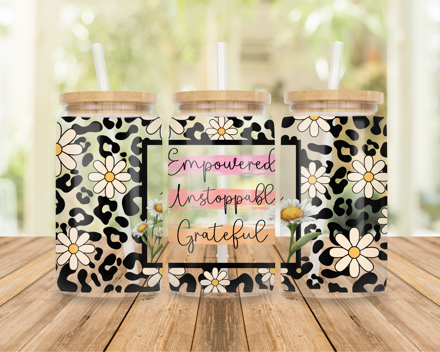 Daisy Leapard| Sipper Glass, 16oz