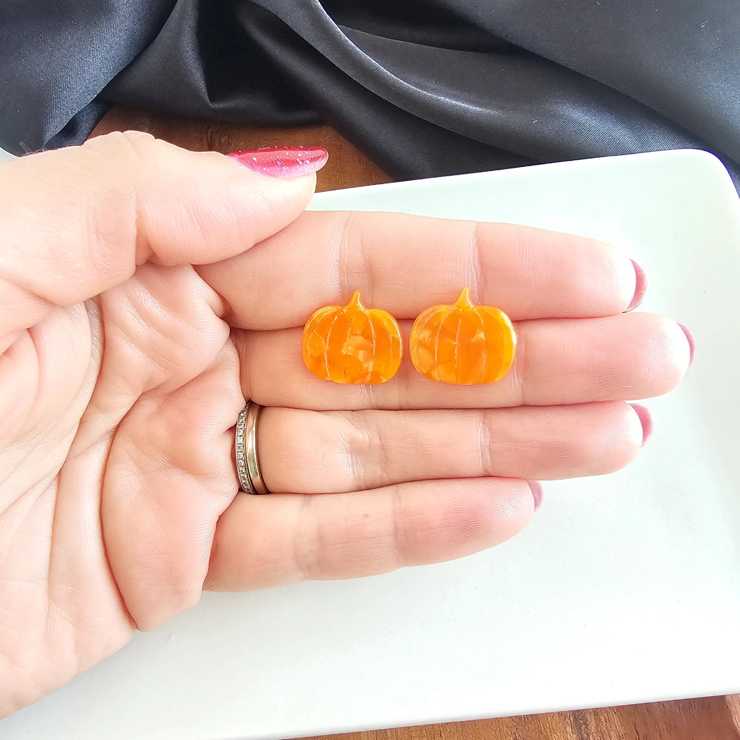 Pumpkin Patch Studs - Orange